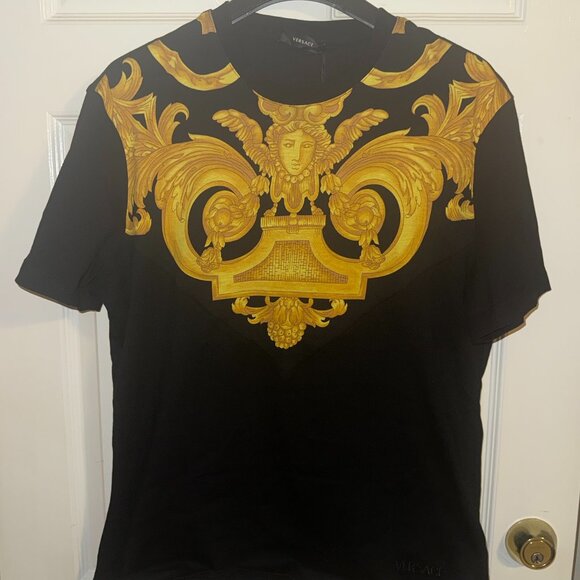 AUTHENTIC MENS VERSACE BAROQUE T-SHIRT LARGE SLIM FIT - Picture 1 of 8